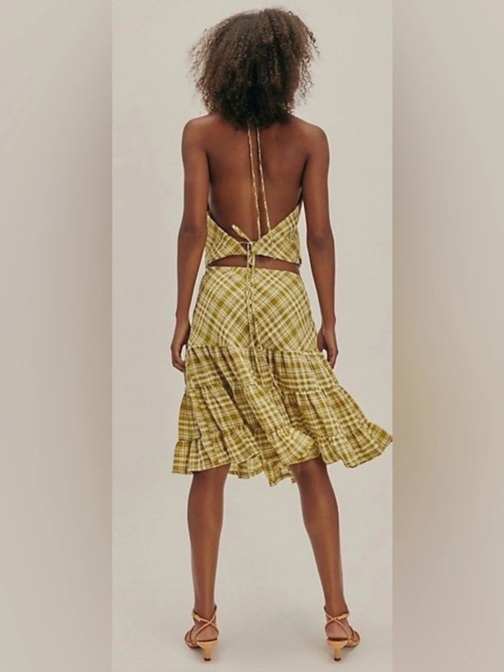 NWT Free People XS Traymore Plaid Set in Avocado 🥑 Oil Green 2 PIECE New $198 - Picture 3 of 11